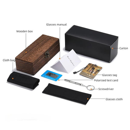 Polarisierte Sonnenbrille aus natürlichem Bambus