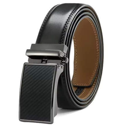 Schweizer Eleganz Echtleder-Ratschengürtel – Automatischer Schnallenverschluss Herren-Anzuggürtel 